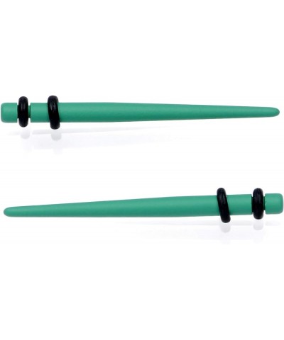 2Pc Womens Ear Expanders Green Matte Acrylic Straight Taper Ear Stretching Kit Set of 2 2.5mm (10 Gauge) $12.38 Body Jewelry