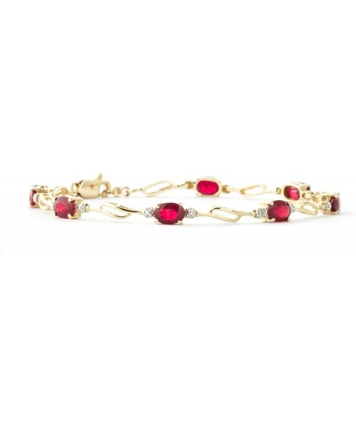 14k Solid Yellow Gold Tennis Bracelet 4.21 ct Ruby Diamond 8.0 Inches $429.00 Bracelets