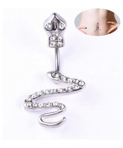 14G Belly Button Ring Navel Piercing Navel Split Snake Cobra for Women Girl Surgical Steel CZ Belly Rings 3PC Snake $6.59 Bod...