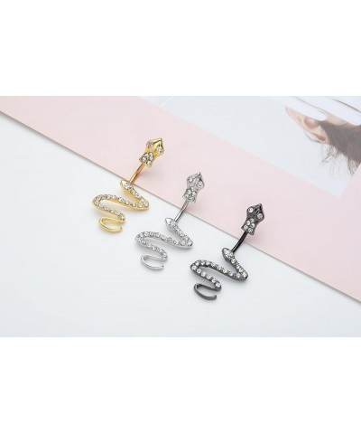 14G Belly Button Ring Navel Piercing Navel Split Snake Cobra for Women Girl Surgical Steel CZ Belly Rings 3PC Snake $6.59 Bod...