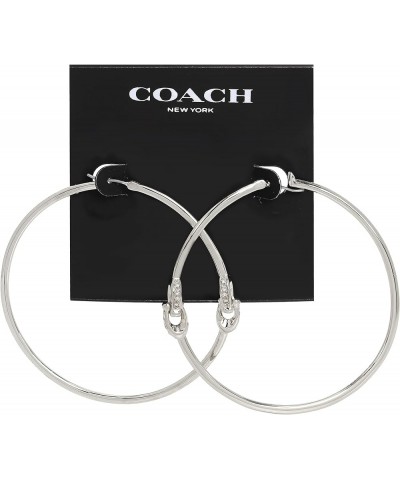 COACH Women's Signature C Hoop Earrings CRYSTAL/RHODIUM One Size $30.10 Earrings