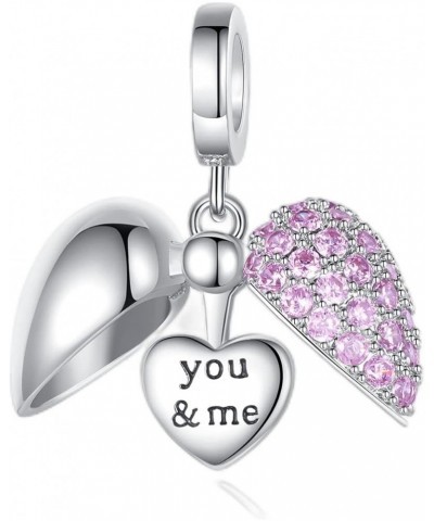 Hot air balloon & Love Heart Birthstone Charm 925 Sterling Silver Bead for Charm Bracelets and Necklaces with 5A Cubic Zircon...