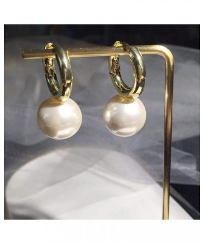 Pearl Hoop Earrings for Women Fashion Dangle Hypoallergenic Layer Earrings Drop Dangle Earrings Gifts for Women Gold $7.64 Ea...