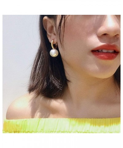 Pearl Hoop Earrings for Women Fashion Dangle Hypoallergenic Layer Earrings Drop Dangle Earrings Gifts for Women Gold $7.64 Ea...