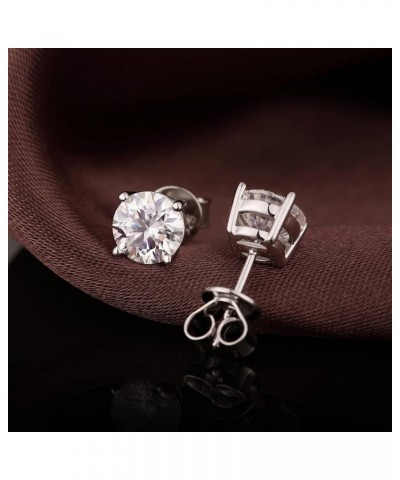 Moissanite Earrings for Women Men S925 Sterling Silver Moissanite Stud Earrings D Color VVS1 Round Lab Created Diamond Earrin...