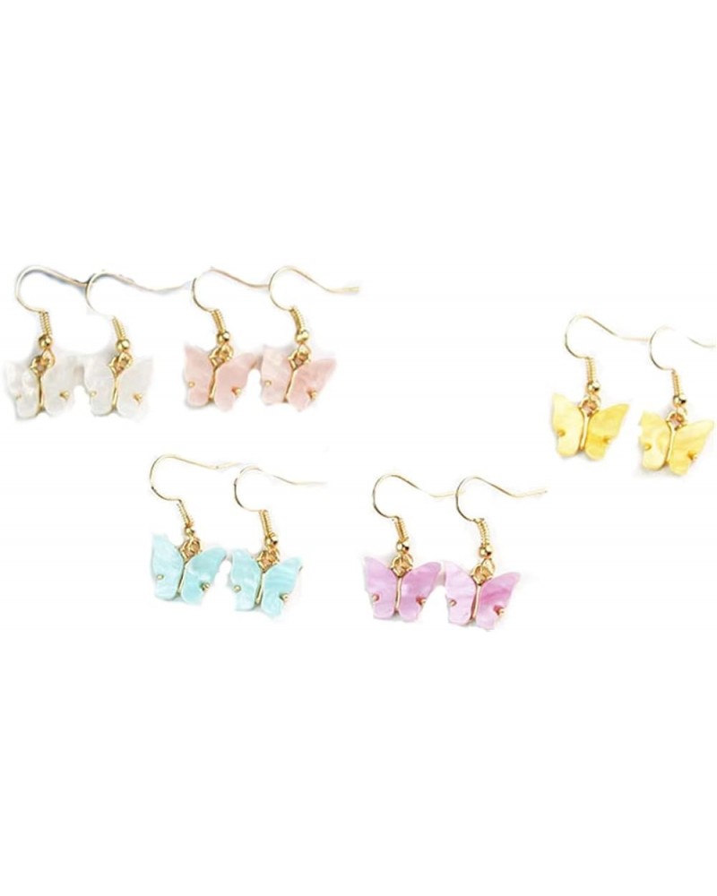 5Pcs Butterfly Fritillar Ear Clasp Hook Multi-colored Butterfly Creative Sweet Earrings for Women Girls Style2 $5.21 Earrings