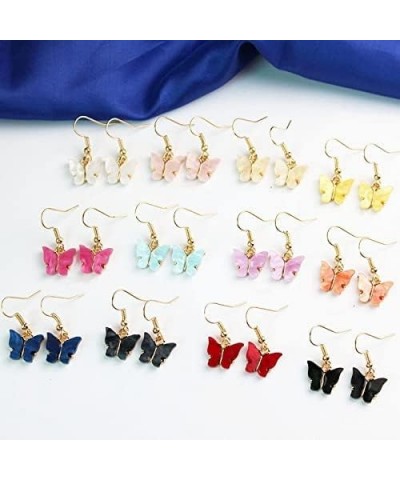 5Pcs Butterfly Fritillar Ear Clasp Hook Multi-colored Butterfly Creative Sweet Earrings for Women Girls Style2 $5.21 Earrings