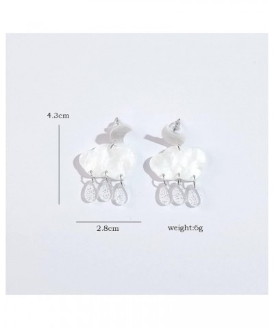 Cute Cloud Earrings Dangle for Women Crystal Zirconia Raindrop Teardrop Tassel Earrings Drop Girls Jewelry Gift 07 White $7.5...