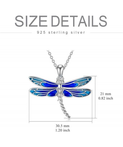 Necklaces for Women Mothers Day Gifts Blue Dragonfly Necklace for Women S925 Sterling Silver Big Pink Dragonflies Pendant for...