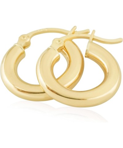 14k Yellow Gold Classic Shiny Polished Round Hoop Earrings for Women, 2mm-3mm Tube x 10mm-65mm Diameters 3mm x 15mm (.59") Di...