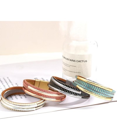 Leather Wrap Bracelets Women Boho Bracelets Stackable Jewelry Christmas Gifts for Her Style-6-3 $10.91 Bracelets