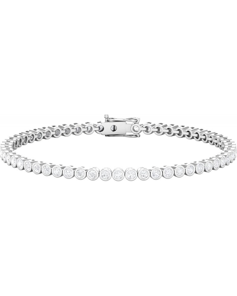 Certified Moissanite Tennis Bracelet for Women in Bezel Setting | 3.50 CT | D-VS1 Quality 7.0 Inches 925 Sterling Silver $267...