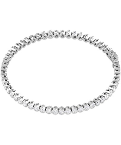 Certified Moissanite Tennis Bracelet for Women in Bezel Setting | 3.50 CT | D-VS1 Quality 7.0 Inches 925 Sterling Silver $267...