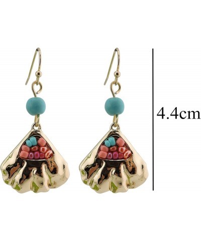 4 Pairs Earring Set for Women Olive Green Fringe Dangle Pendant Earrings/Hoop Beaded Earrings ES1008 $9.00 Earrings