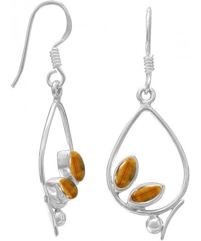 Natural Gemstones 925 Silver Overlay handmade Dangle Finish for Women Tiger Eye $9.53 Earrings