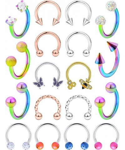 16G Surgical Steel Horseshoe Nose Septum Rings Piercing Jewelry Cartilage Helix Tragus Earring Hoop Lip Horseshoe Piercing Re...