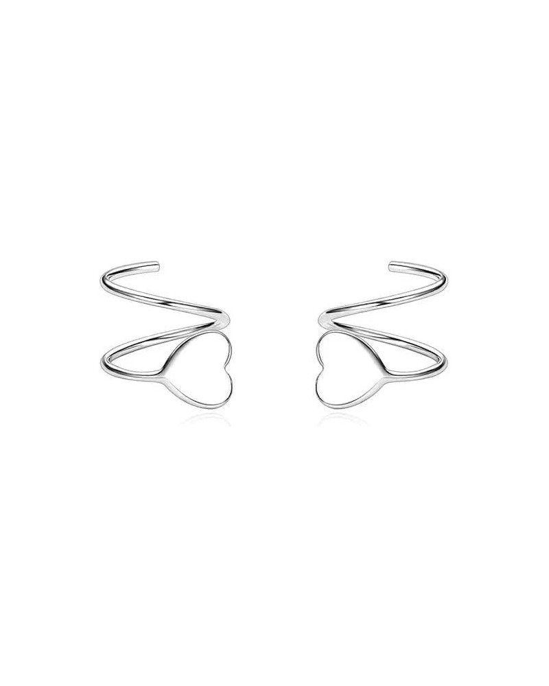 Small Double Hoop Earring for Single Piercing, Double Twist Earrings for One Hole Heart $6.62 Earrings