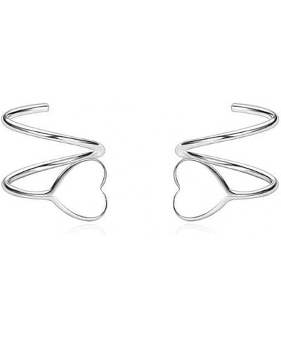 Small Double Hoop Earring for Single Piercing, Double Twist Earrings for One Hole Heart $6.62 Earrings