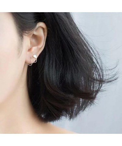 Small Double Hoop Earring for Single Piercing, Double Twist Earrings for One Hole Heart $6.62 Earrings