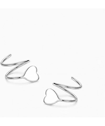 Small Double Hoop Earring for Single Piercing, Double Twist Earrings for One Hole Heart $6.62 Earrings