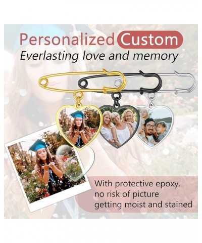 Personalized 1/2/3/4 Wedding Boutonniere Photo Charms Bouquet Pins Stainless Steel/18K Gold Plated Memorial Customized Heart/...